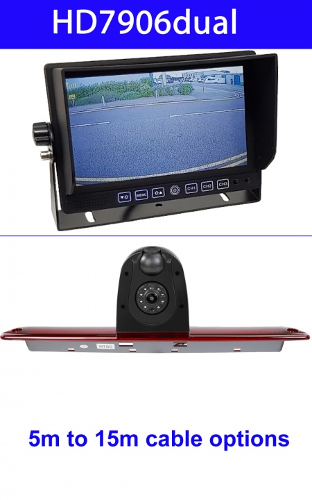 Heavy duty dash monitor and Mercedes Sprinter dual lens brake light camera