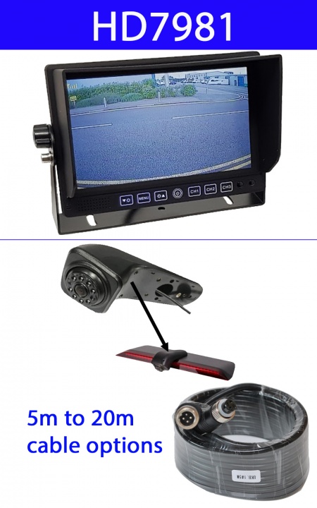 7 inch dash monitor and VW Crafter brake light reversing camera