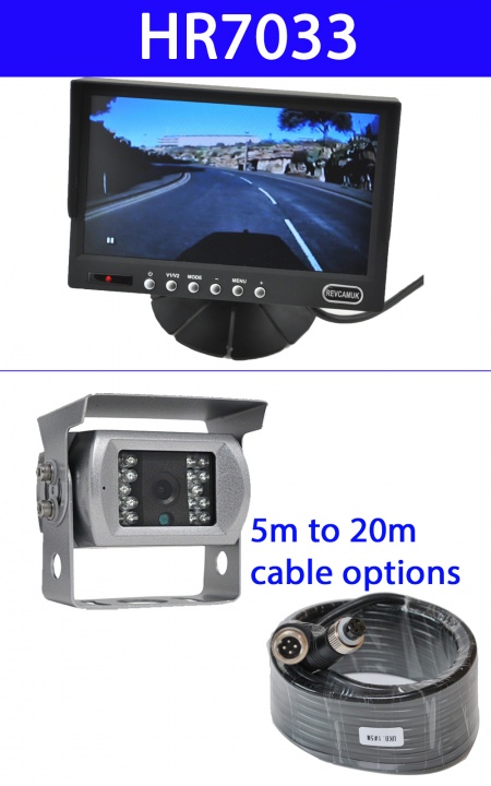 Silver CCD reversing camera and 7 inch dash mount monitor