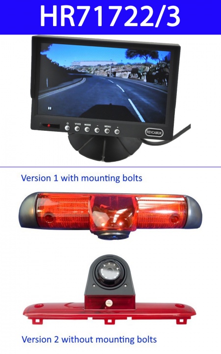 7 inch colour dash monitor and Fiat Ducato 700TVL brake light camera
