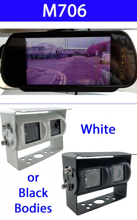 7 inch mirror monitor monitor and Sony CCD twin lens reversing + driving camera