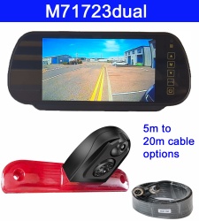 Dual lens brake light reversing camera for Fiat Ducato plus mirror monitor