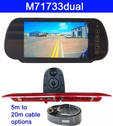 Dual lens brake light reversing camera for Ford Transit plus mirror monitor