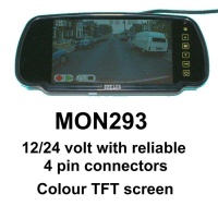 Rear view mirror monitor with bracket