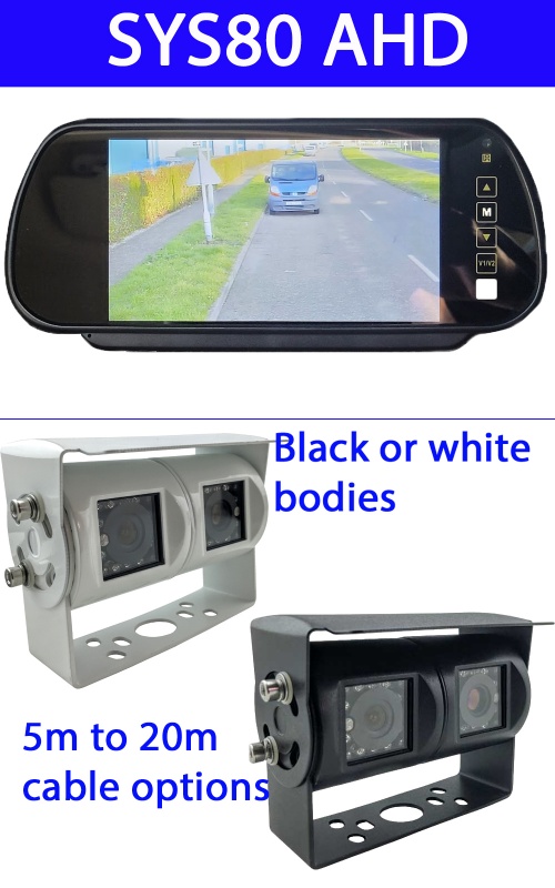 Hybrid AHD clip on mirror monitor Reversing Cameras UK